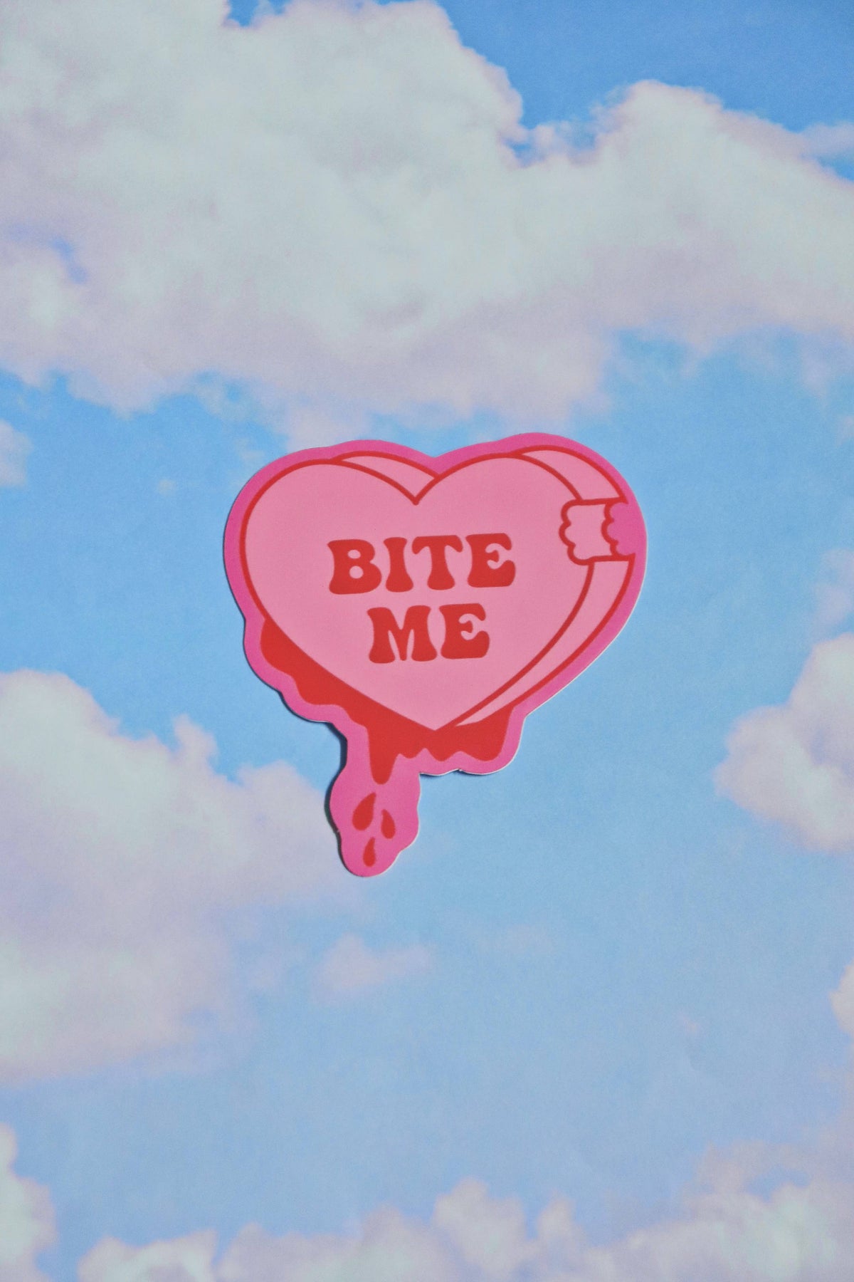 Bite Me Candy Heart | Glossy Waterproof Vinyl Sticker