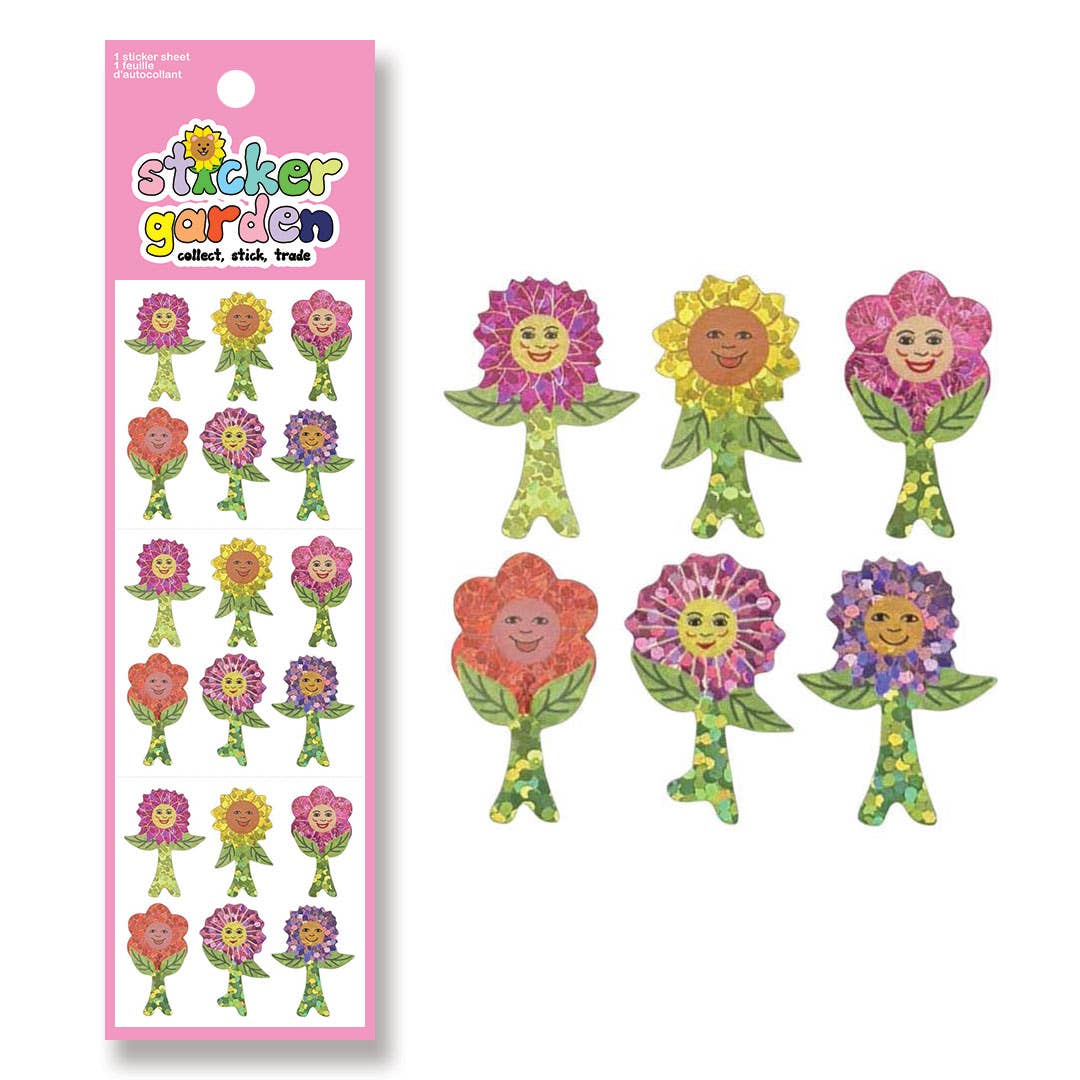 Autocollants Fleur Scintillante