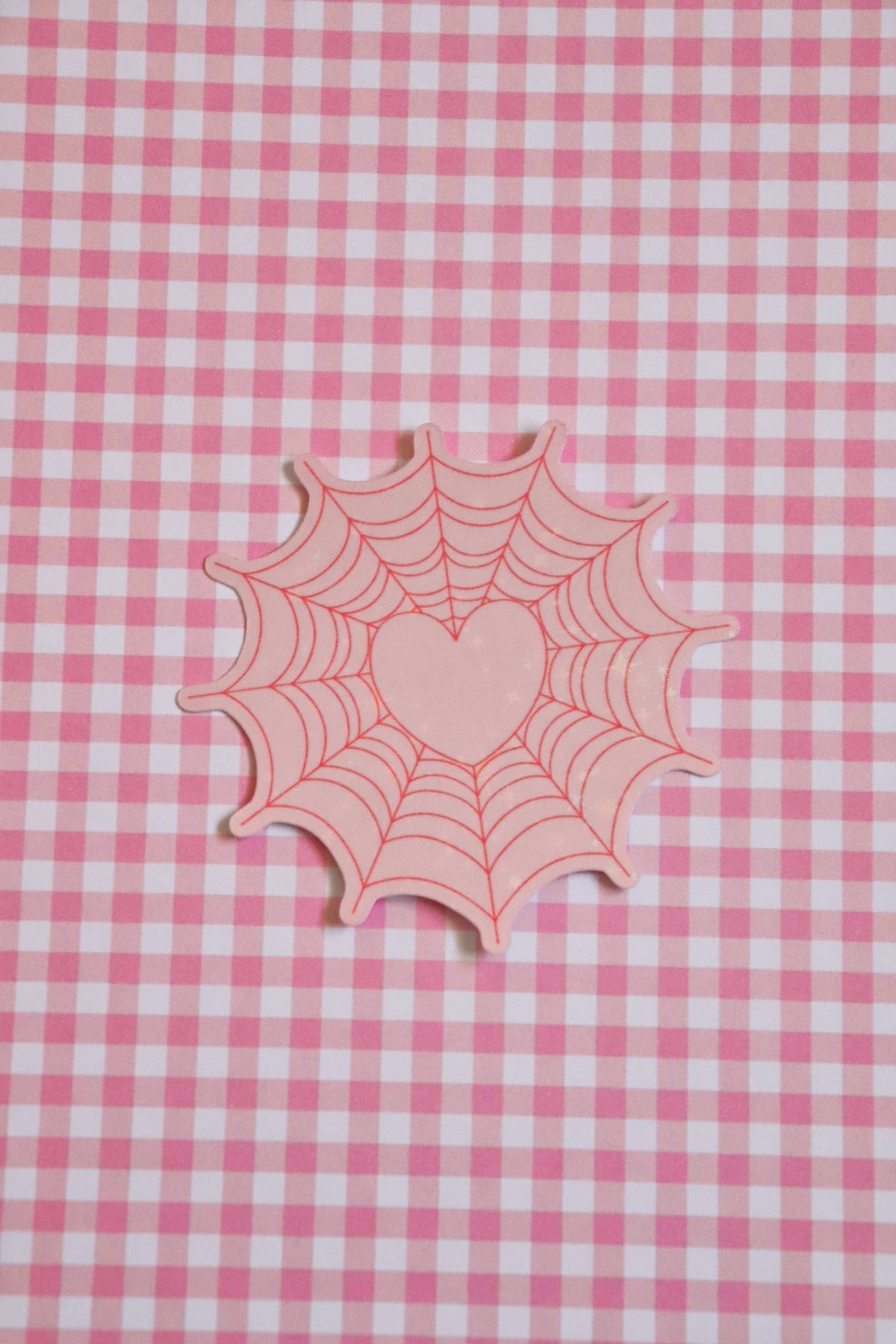Spiderweb Heart | Glossy Holographic Vinyl Sticker
