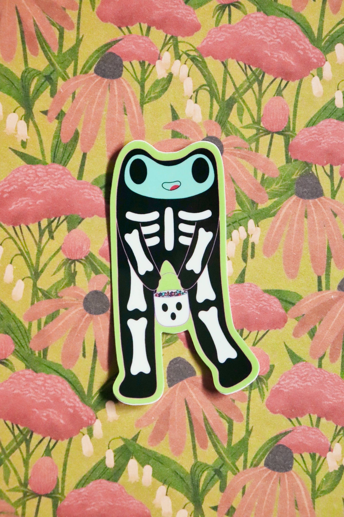 Steve the Skeleton Froggie | Glossy Waterproof Vinyl Sticker
