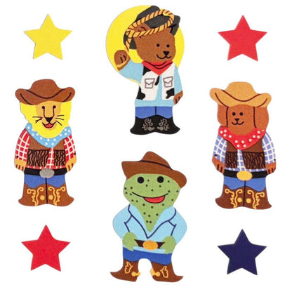 Glossy Animals Cowboy Stickers Retro Inspired