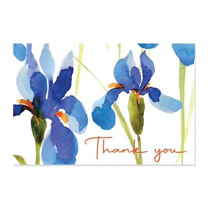16 Thank You Cards Watercolour Flowers