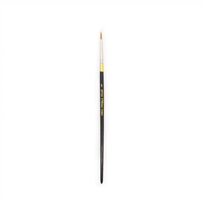 Detail - Golden Synthetic Hair Brush - Round