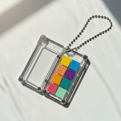 Portable Mini High Pigment Watercolor Paints Keychain (8 colors) - Macaron